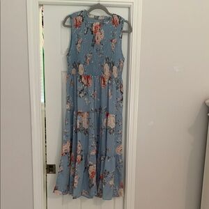 Blue Sleeveless Ruffled Wrap Maxi Dress new without tags XL